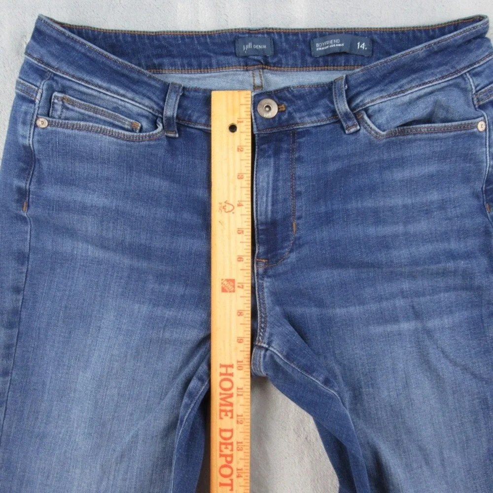 J Jill Denim Boyfriend Straight Leg Ankle Jeans Blue Medium Wash 14P Petite - Picture 6 of 13